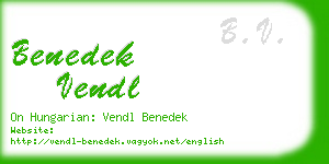 benedek vendl business card